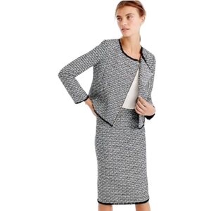 J. Crew black white tweed moto zip blazer jacket Office Career Neutral
